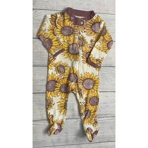 Burt’s Bees Baby Sunflower Footed Sleeper Pajamas (PJs), Size 0-3 months